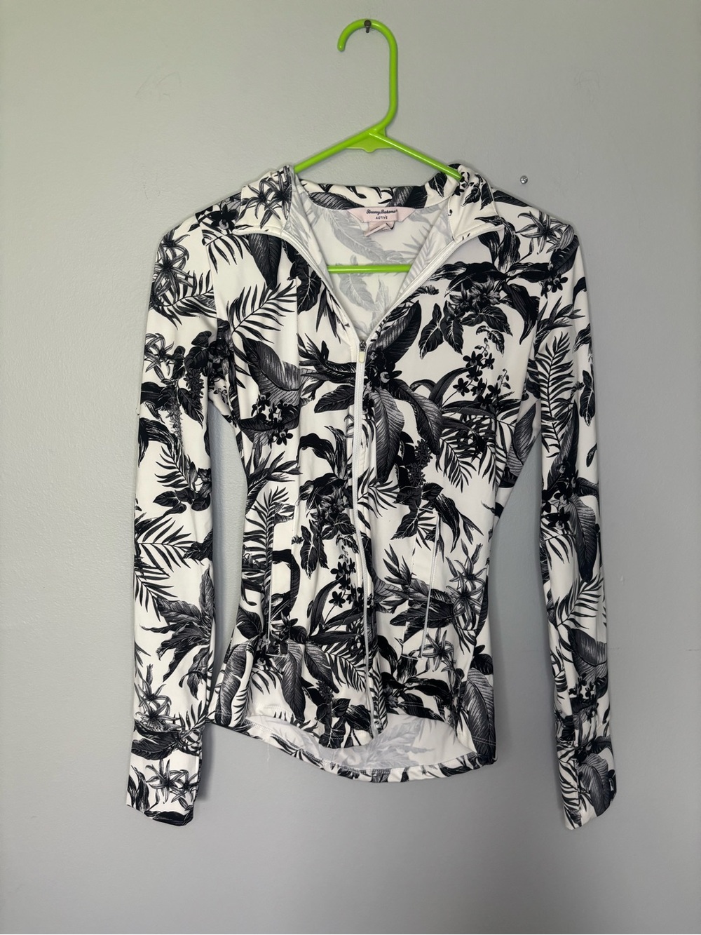 Tommy Bahama Black & White Tropical Zip Hoodie XS